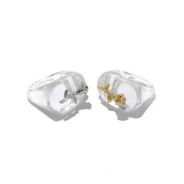 Ice Cube Inlaid Rose Acrylic Resin Transparent Ring Niche Design Fashion All-Match Cool Women's Jewelry Accessories