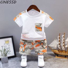 Kids Boys Camouflage Clothes Set 2020 Summer Baby Pocket Style T-shirt Tops+Shorts 2Pcs Children Boy Summer Clothing Suit 0-4Y X0902