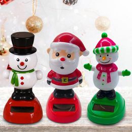 Interior Decorations Solar Powered Dancing Snowman Car Pendant Christmas Decoration Automobiles Desk Accessories Kawaii Toys