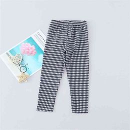 Fashion Children's Leggings Cute Stretch Plaid Print For Girl Autumn Kids Warm Pants 2-6Y 210515