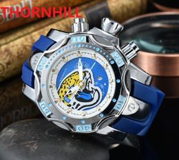 Men's montre de luxe big dial quartz watches classic men's Day-Date watch 50mm rubber silicone waterproof super bright orologio di lusso