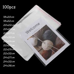 100Pcs Transparent Self Sealing Large Self Adhesive Plastic Bags Jewellery Party Wedding Gift Bag Candy Packaging Cellophane Bag H1231