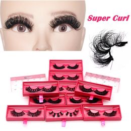 Mink Lashes Natural Curl Fluffy Dramatic False Eyelash 20-25mm 100% Real Mink Hair Handmade Eyelashes Wispy Long Thick Full Volume Strip Eye Lash Cruelty Free