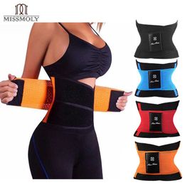 Miss Moly Sweat Belt Modeling Strap Waist Cincher For Women Men Waist Trainer Belly Slimming Belt Sheath Shaperwear Tummy Corset X0713