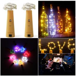 Strings Battery Powered Cork Wine Bottle Light 1m / 2m DIY LED String Bar Party Stopper Strip Navidad 2021