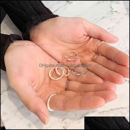 Cluster Rings Jewellery Korean Colour Transparent Acetic Acid Ring One Size Plate Girl Fashion Drop Delivery 2021 Y7Zdt