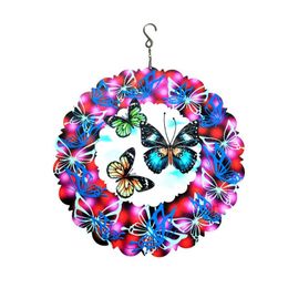 Decorative Objects & Figurines Wind Spinner 3D Dynamic Rotating Chime Outdoor Garden Flower Shaped Catcher Yard Hanging Decoration