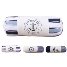 45x15cm Cylindrical Shaped Cushion Mediterranean Style Sea Anchor Cotton Linen Home Sofa Pillow Decoration 211203