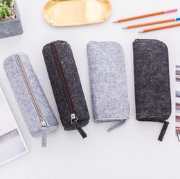 Pencil Bags 500pcs/lot Felt Bag Fabric Case School Office Supplies Stationery Pouch Purse Storage Cute Makeup Box