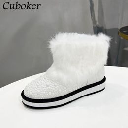 Boots Women Brand Winter Designer Snow With Full Fur Flat Cute Short 2024 Outside Walking Causal For 63112 21806