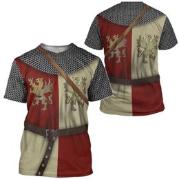 Knights Armor 3D Printed men t shirt Templar Harajuku Fashion Short sleeve summer street Casual Unisex t 210629