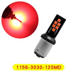 10Pcs/Lot Red Super Bright Lights 1156 BA15S P21W 3030 12SMD LED Bulbs Car Turn Signal Light Auto Brake Lamp Taillights12V