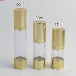 12 x 15ml 30ml 50ml Refillable Airless Pump bottles Mini Portable Vacuum Cosmetic Treatment Travel bottlegoods qty