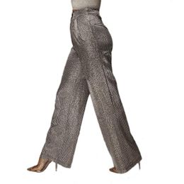 Women's Pants & Capris 2021 Fashion Shiny Sliver Sequin Wide Leg Women High Waist Palazzo Ladies Party Club Glitter Trousers