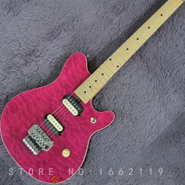 Eddie Edward Van Halen Axis Pink Electric Guitar Quilt Maple Top, Floyd Rose Tremolo Bridge, Whammy Bar, Locking Nut, Chrome Hardware