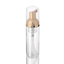 60ML Plastic Foam Dispenser Bottle with Gold Pumps Mini Foaming Pump Dispenser Empty Refillable Travel Hand Soap Foaming, Shampoo,