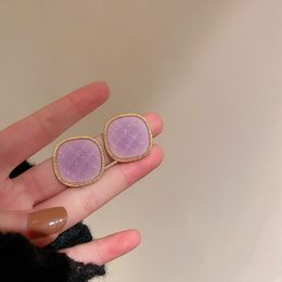 Dangle & Chandelier Candy Colours Oval Square Resin Stud Earrings For Women 2022 New Simple Fashion Earings