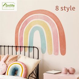 Funlife Watercolour Nursery Baby Flower Boho Rainbow Wall Stickers Removable paper for Bedroom Bathroom Kitchen Decor 220217