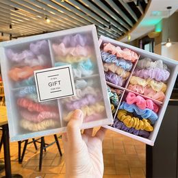 Whole fashion ins women candy Colour box basic scrunchies girl's hair bands Ponytail Holder Hair accessories