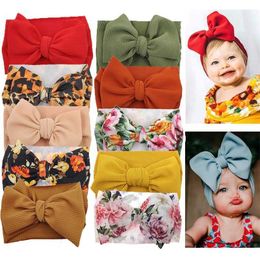10Pcs/lot Big Bow Baby Headband For Girl Wide Ribbed Nylon Headband,born Headwrap Toddler Headband,Kids Baby Hair Accessories 211023