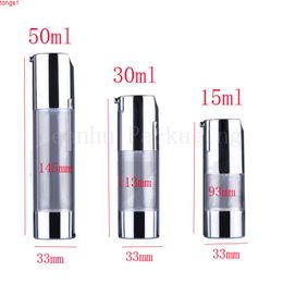 15ml empty silver airless dispenser plastic pump travel bottles for cosmetics and skin care ,eye cream bottlesgoods
