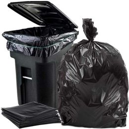 50 Pcs/Set Big Capacity Trash Bag Heavy Duty 15 Gallon Large Commercial Garbage Yard Black el Market 211215
