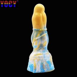 NXY Anal Toys New Liquid Silica Gel Color Imitation True and False Penis Plug Female Fun Adult Sex Products Masturbation Device 0314