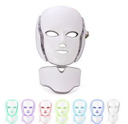 LED Facial Mask 7 PDT Photon Colors For Face And Neck Microcurrent LED Light Therapy Skin Rejuvenation Facial Machine Portable Home Use