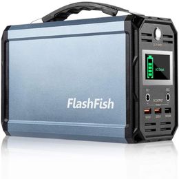 -EUA Stock FlashFish 300W Solar Gerador Bateria 60000mAh Portátil Power Station Camping Potável Bateria Recarregada, Portas USB 110V para CPAP Camp A20