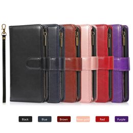 samsung a52 phone case UK - Zipper card flip bracket phone case leather cases for Samsung Galaxy S22 S21 S20 S10 Plus Ultra A33 A53 A73 A72 A52 Note20