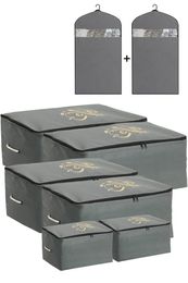 Clothing & Wardrobe Storage Cabinet Organiser 8 Piece Set Clothes Bag Quilt Blankets Down Jacket Shoe Boxes Baskets