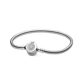 NEW 2021 100% 925 Sterling Silver Diamond Crown Bracelet Fit DIY Original Fshion Jewelry Gift 123456
