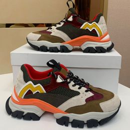 Mens nubuck leather casual sports shoes Men and womens designer sneakers Spring design upper letter modification 37-46