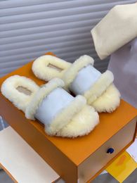 high quality woman leather slippers with box women wool slipper lady casual shoes Many Colours