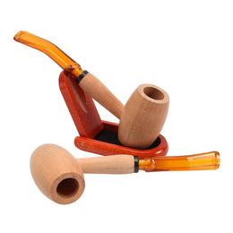 Natural Wood Portable Pipes Dry Herb Tobacco Smoking Wooden Handpipe Innovative Design Removable Philtre Cigarette Holder DHL