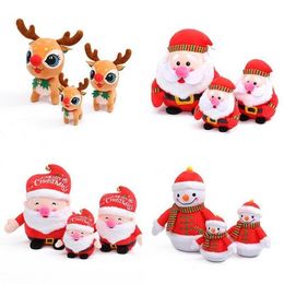 High Quality With Bells Plush Elk Toy Party Favor Christmas Snowman Santa Claus Doll Children Giving Gifts 496