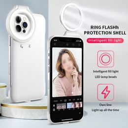 max live UK - Ring Fill Light Phone Cases For iPhone 12 11 Pro XR XS Max Live Streaming Beauty Selfie Lamp Protective Cover Shell WIth Retail Box