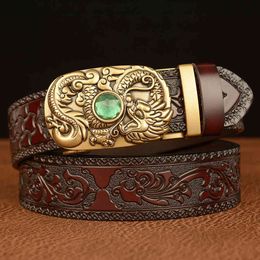 Arrival Mens Gift Belt Auto Buckle with Diamond Stone Leather Waistband Executive Embossed Straps Size Avaiable MJ47