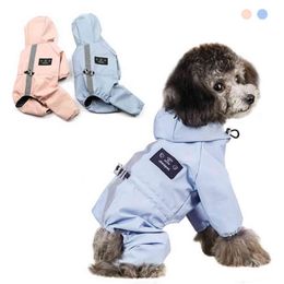 Dog Cat Clothes Waterproof Fashion Dog Jacket For Small Large Dog Bulldog Chihuahua Raincoat Reflective Adjustable Pet Jumpsuit 211106
