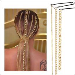 Clips & Barrettes Jewelrywig Extended Gold Claw Jewellery Chains Clip Hair Chain Direct Supply Fashion Headwear Tassel Hair13800 Aessories Dro