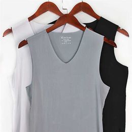 3Pcs Men Cotton Tank Tops Underwear For Mens Vest Undershirt Transparent Shirts Male Bodyshaper Fitness Wrestling Singlets silk 211120