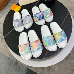 Designer Ladies Beach Multicolor Slippers Printed Floral Platform Rubber Outsole Sandals Summer