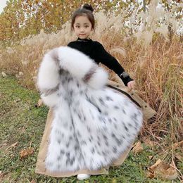 2021 Fashion Children's Winter warm parka for girl Thick big Faux Fur collar Coat kids Clothes Snowsuit Jacket overcoat clothing H0909
