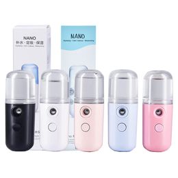 30ml Mini Nano Alcohol Sprayer Diffusers Perfume Nebulizer Cool Facial Body Spray Travel Moisturising Tender Skin Beauty Care Auto Disinfectant Handy Face Steamer