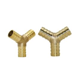 types of coupling UK - Type 14mm 16mm Tee Barb Connector Brass 3-way Water Splitter Air Pipe Gas Quick Coupling Fittings 1Pcs Watering Equipments