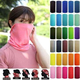 Solid MultifunctionTube Ring Scarves Half Face Cover Scarf Windproof Balaclava Headband Hunting Ciclismo Scarf 50cm Y1229