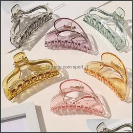 Clips & Barrettes Jewelry Jewelryfashion Claws Crab Clamp Hairgrip Large Plastic Claw Hairdressing Tool Hair Aessories For Women 6Ycxe Ssyjt