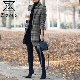 Women Blazer Long Sleeve Ladies Plaid Coat Fashon Women's Slim Suit Jacket Loose Woman Autumn 210524