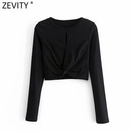 Euro Women High Street Hollow Out Design Black Short Knitting Blouse Femme Chic Hem Knotted Shirt Slim Blusas Tops LS9056 210420