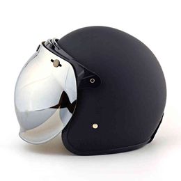 Motorcycle Helmet Shield Vintage Sunvisor Pilot Retro Jet Scooter Moto Helmets and Bubble Visor